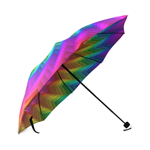 Psychedelic Rainbow Spiral Fractal Foldable Umbrella (Model U01)