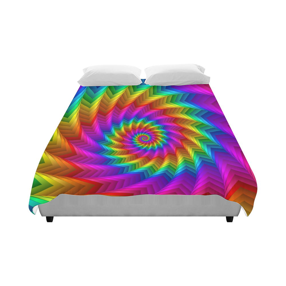 Psychedelic Rainbow Spiral Fractal Duvet Cover 86"x70" ( All-over-print)