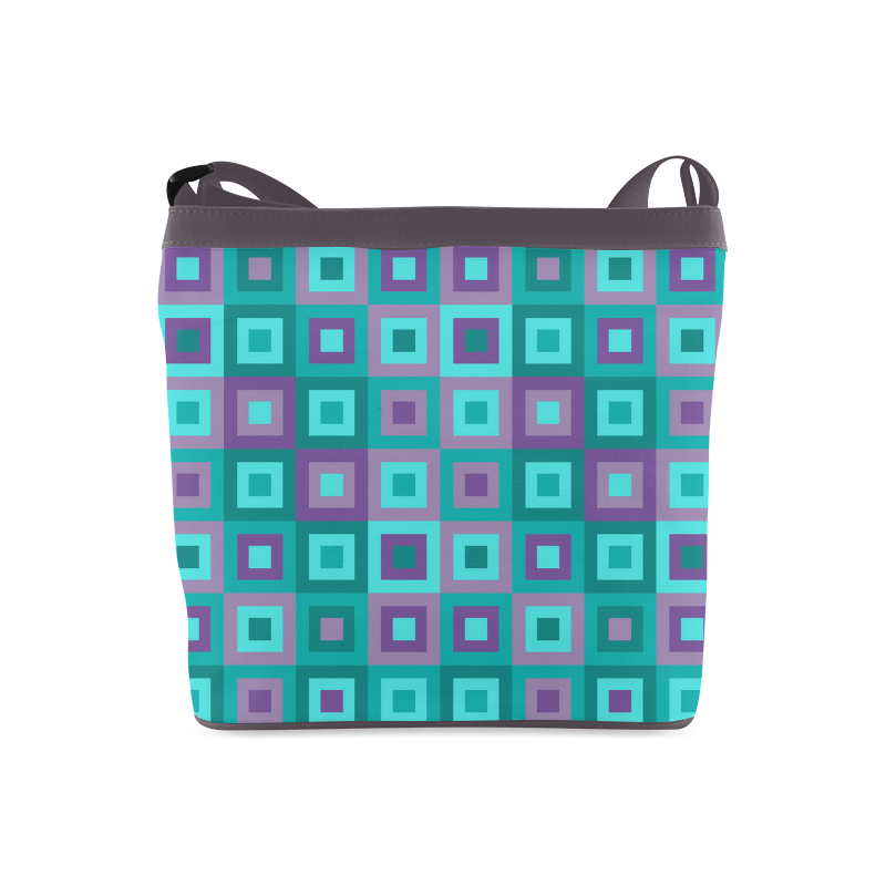 Teal and Purple Retro Geometric by ArtformDesigns Crossbody Bags (Model 1613)