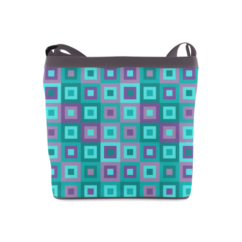 Teal and Purple Retro Geometric by ArtformDesigns Crossbody Bags (Model 1613)