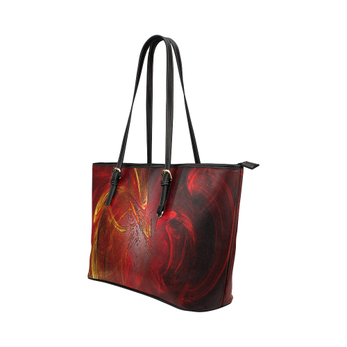 Red Firebird Phoenix Leather Tote Bag/Small (Model 1651)