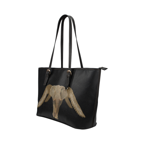 The Flying Elephant Leather Tote Bag/Large (Model 1651)