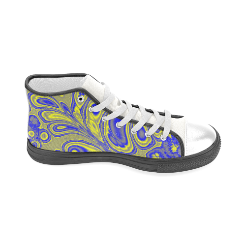Paisley Party Fractal Abstract Men’s Classic High Top Canvas Shoes (Model 017)