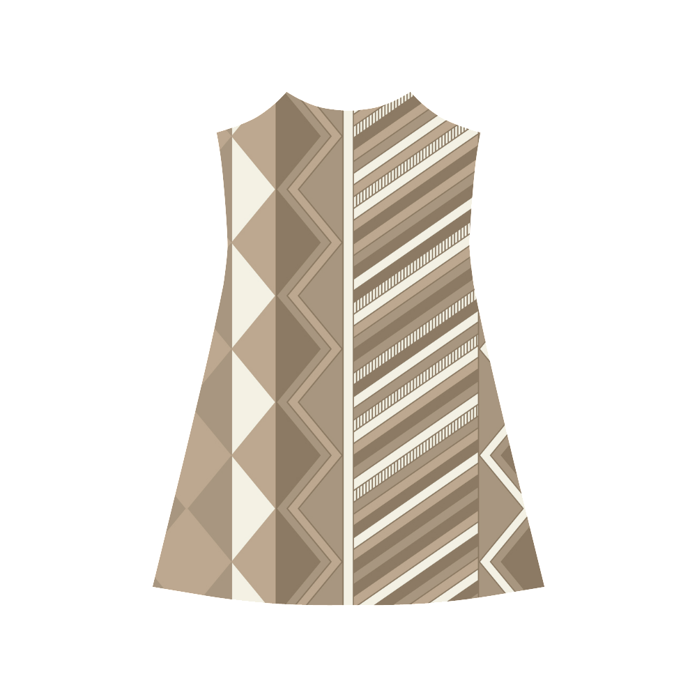 Beige Harlequin Geometric by ArtformDesigns Alcestis Slip Dress (Model D05)