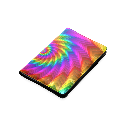 Psychedelic Rainbow Spiral Fractal Custom NoteBook A5