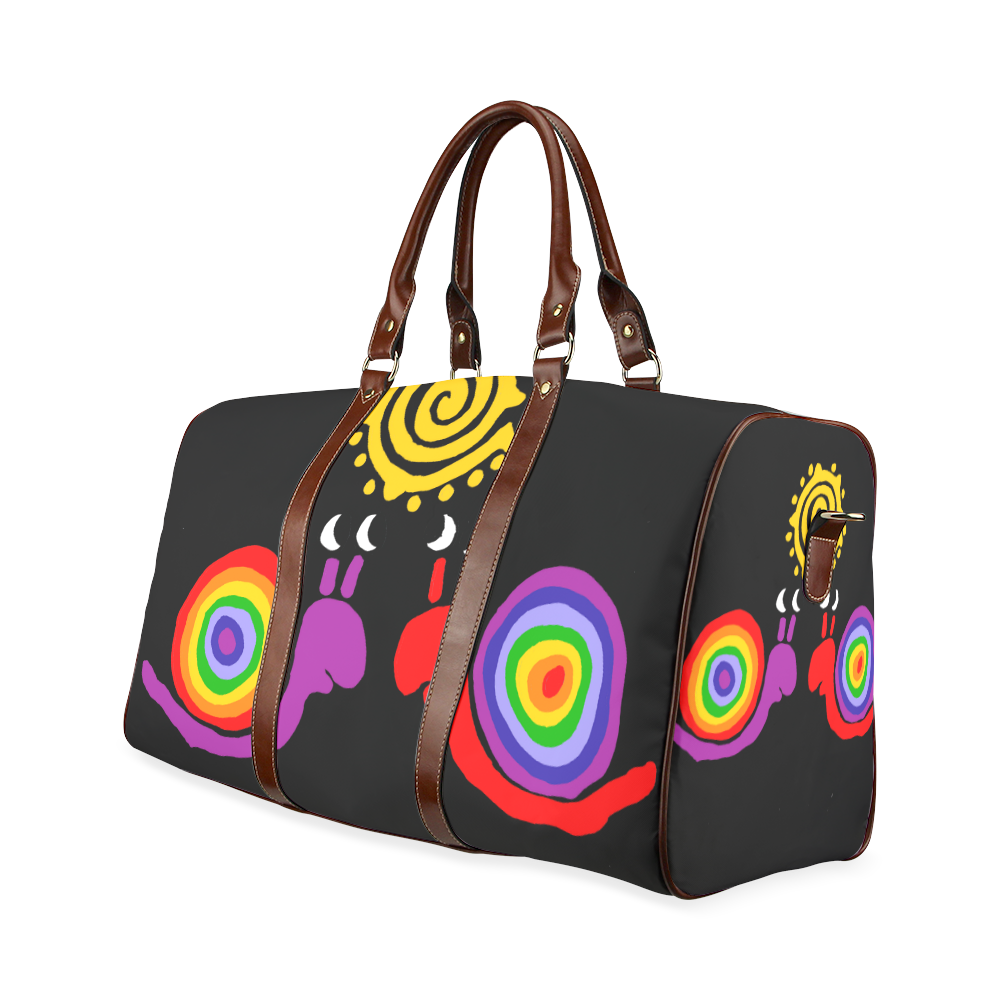 Funny Rainbow Snail Love Waterproof Travel Bag/Large (Model 1639)