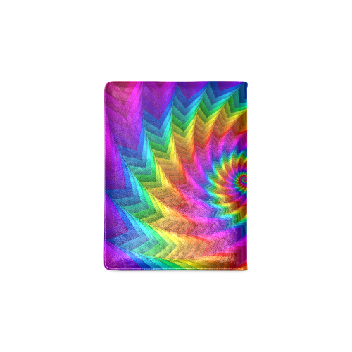 Psychedelic Rainbow Spiral Fractal Custom NoteBook B5