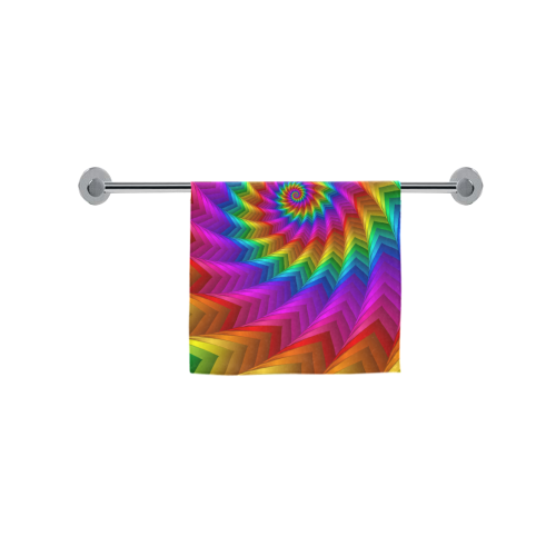 Psychedelic Rainbow Spiral Fractal Custom Towel 16"x28"