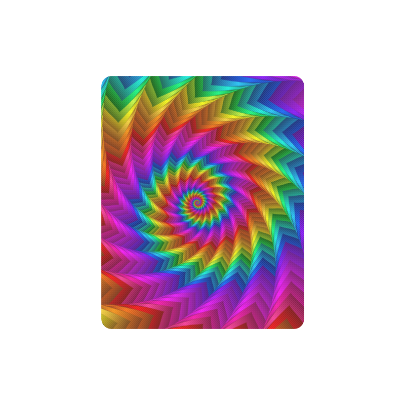 Psychedelic Rainbow Spiral Fractal Rectangle Mousepad