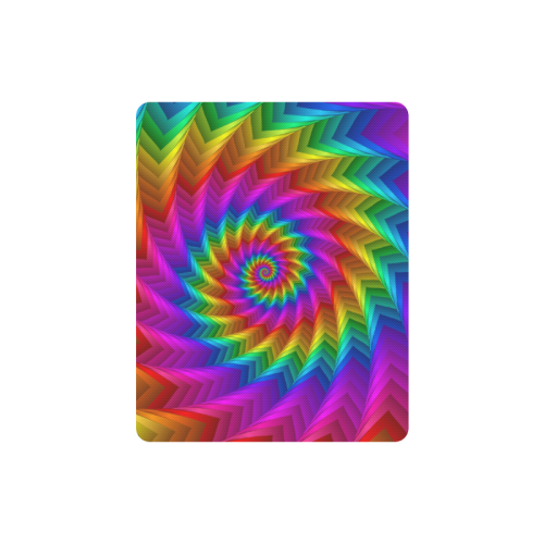 Psychedelic Rainbow Spiral Fractal Rectangle Mousepad