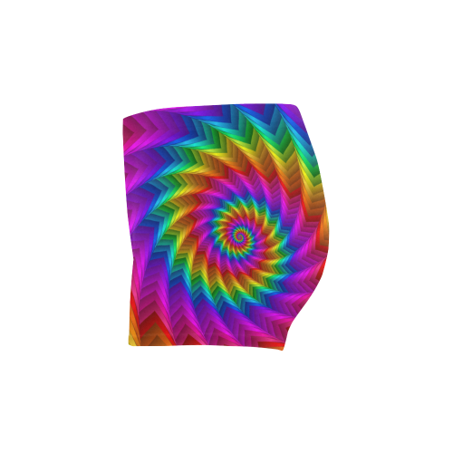 Psychedelic Rainbow Spiral Fractal Briseis Skinny Shorts (Model L04)