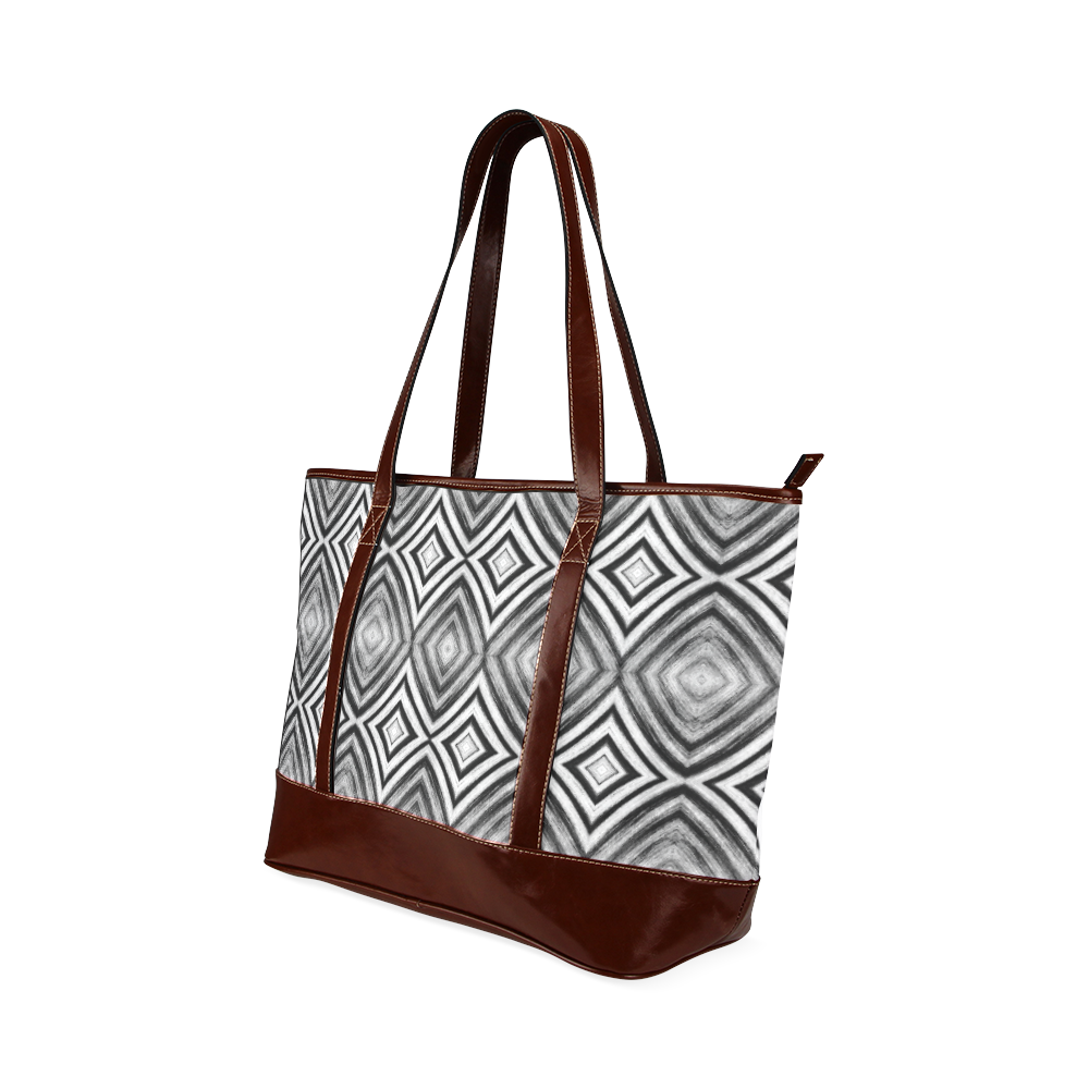 black and white diamond pattern Tote Handbag (Model 1642)