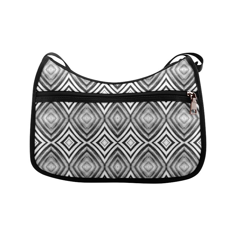 black and white diamond pattern Crossbody Bags (Model 1616)