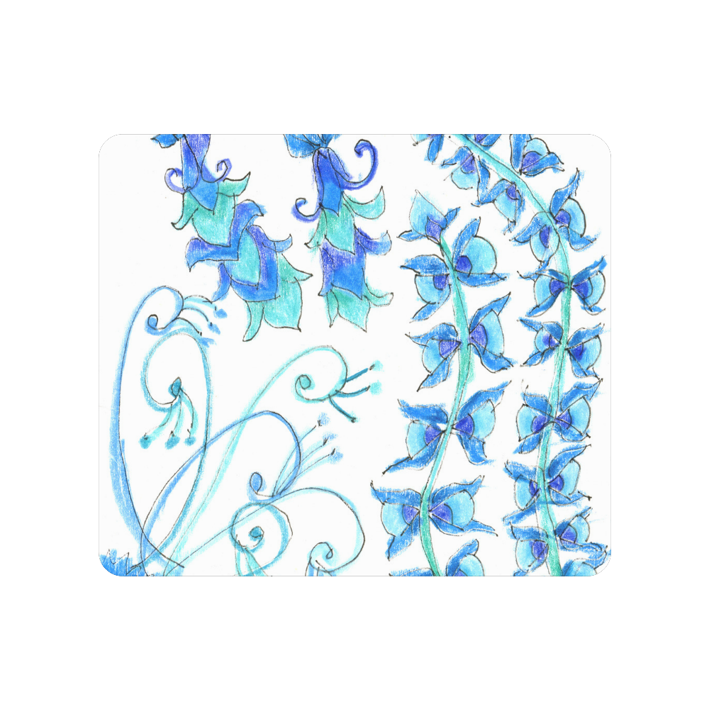 Dancing Aqua Blue Vines, Flowers Zendoodle Garden Men's Clutch Purse （Model 1638）