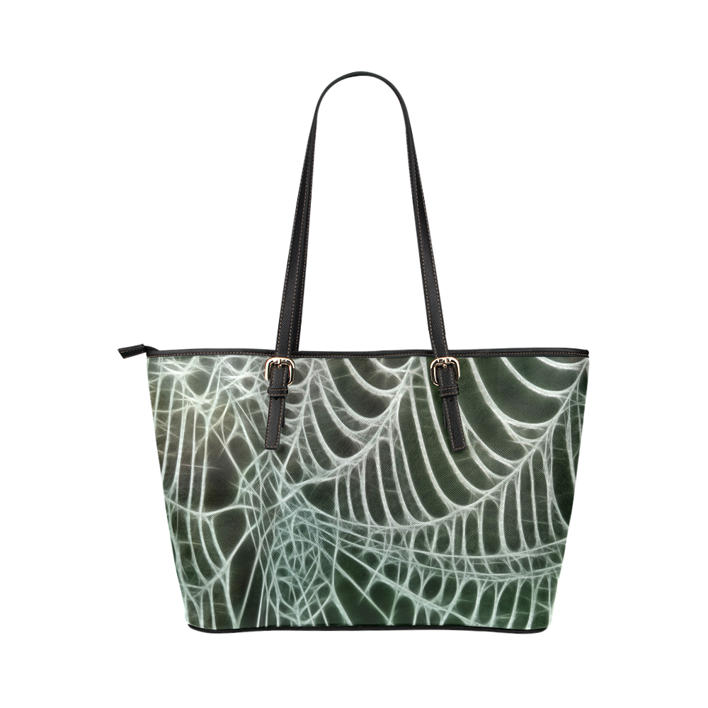 Spiders Net Leather Tote Bag/Small (Model 1651)
