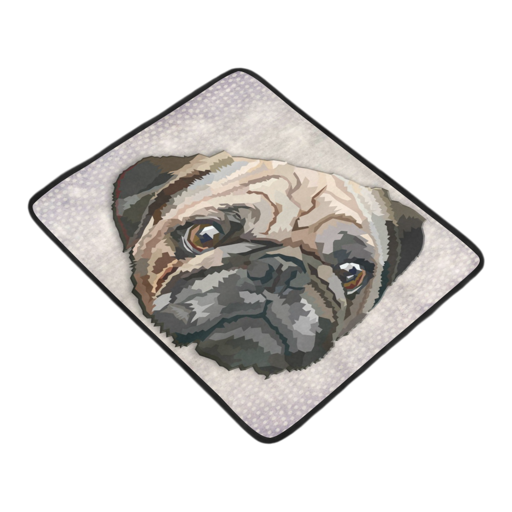 pug love Beach Mat 78"x 60"