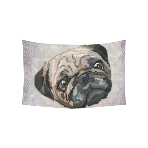 pug love Cotton Linen Wall Tapestry 60"x 40"