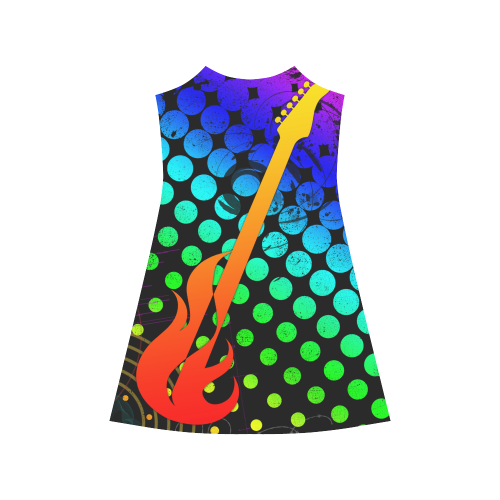 Fire Guitar Abstract Music by ArtformDesigns Alcestis Slip Dress (Model D05)