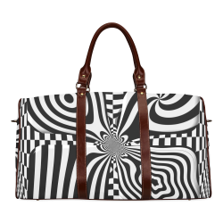 Op Art Black White Waterproof Travel Bag/Small (Model 1639)