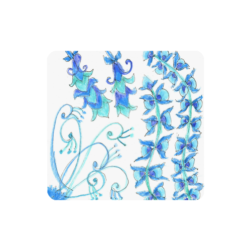Dancing Aqua Blue Vines, Flowers Zendoodle Garden Women's Clutch Wallet (Model 1637)