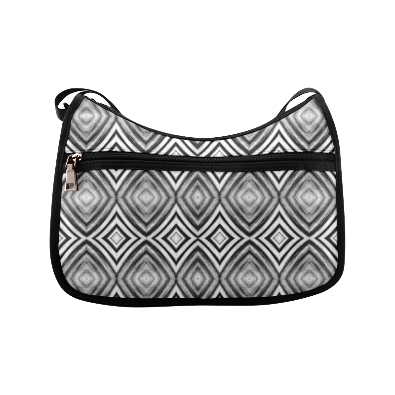 black and white diamond pattern Crossbody Bags (Model 1616)
