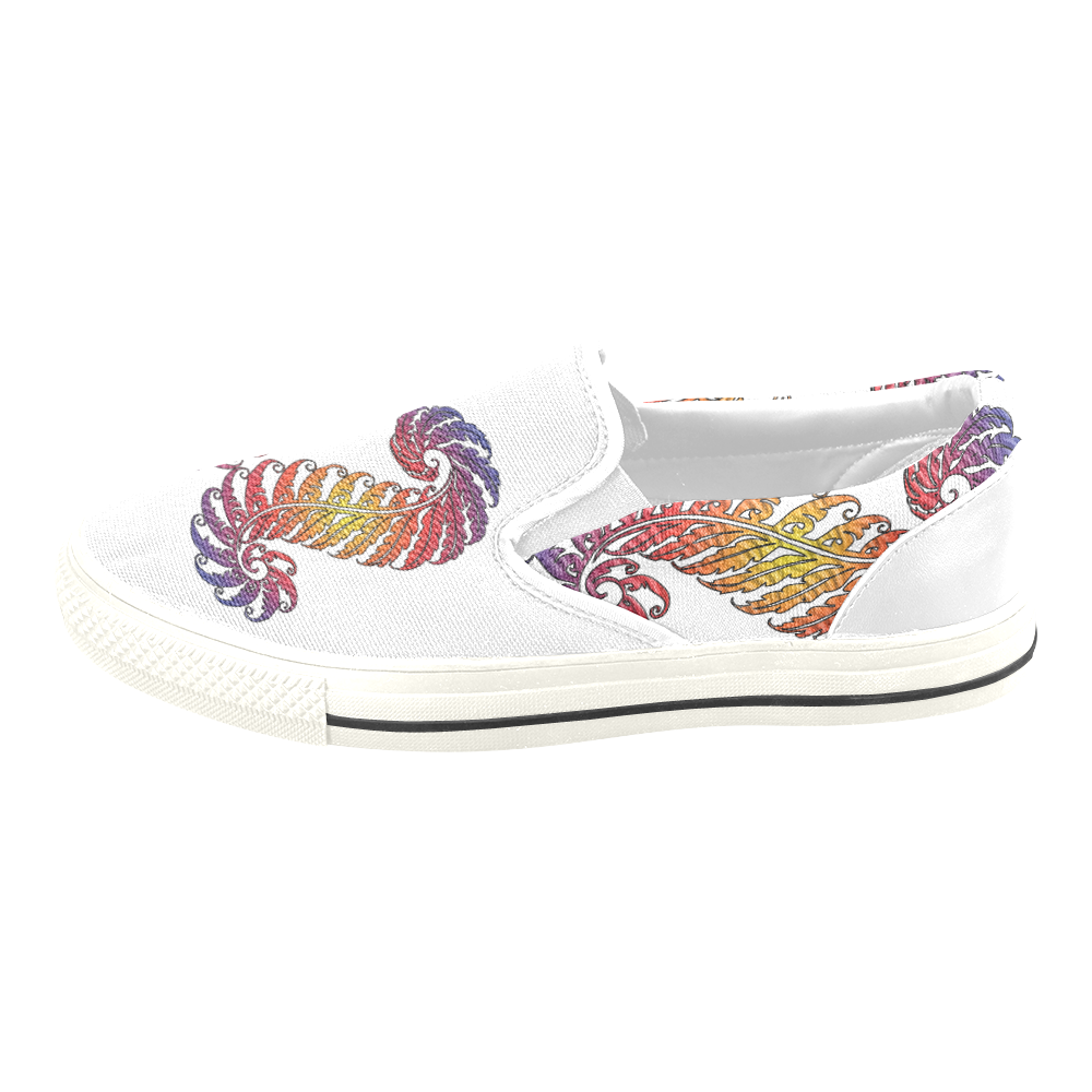 Fern Centipede Women's Unusual Slip-on Canvas Shoes (Model 019)