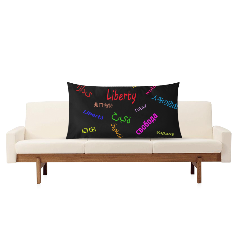 Freedom in several languages Rectangle Pillow Case 20"x36"(Twin Sides)