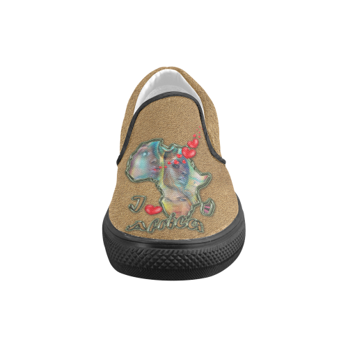 I love africa Men's Unusual Slip-on Canvas Shoes (Model 019)