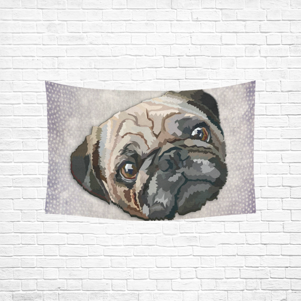 pug love Cotton Linen Wall Tapestry 60"x 40"