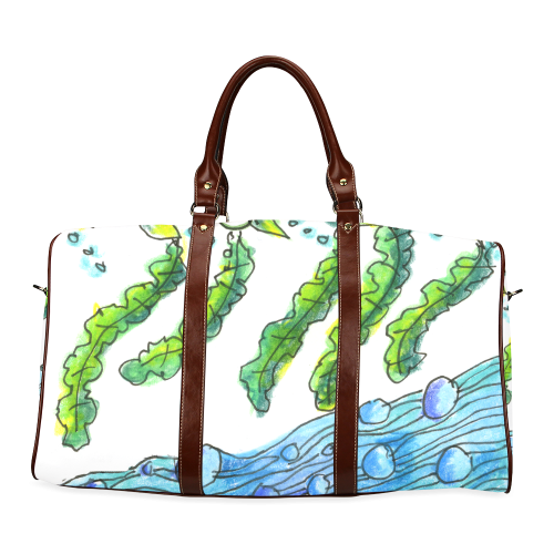 Abstract Blue Green Flowers Vines River Zendoodle Waterproof Travel Bag/Small (Model 1639)