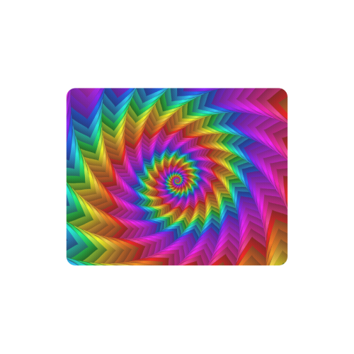 Psychedelic Rainbow Spiral Fractal Rectangle Mousepad