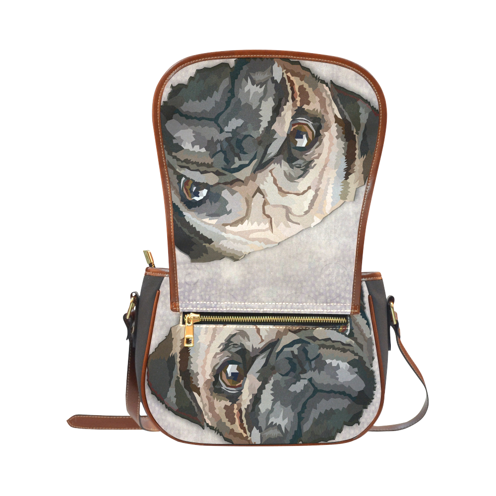 pug love Saddle Bag/Small (Model 1649) Full Customization