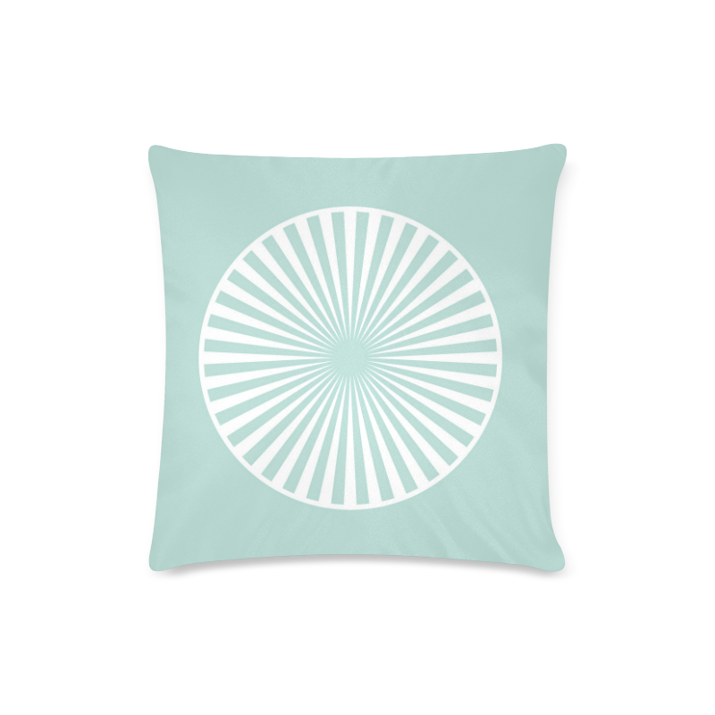 Circle in white on mint Custom Zippered Pillow Case 16"x16"(Twin Sides)