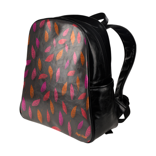 Red Leaves. Inspired by the Magic Island of Gotland. Multi-Pockets Backpack (Model 1636)