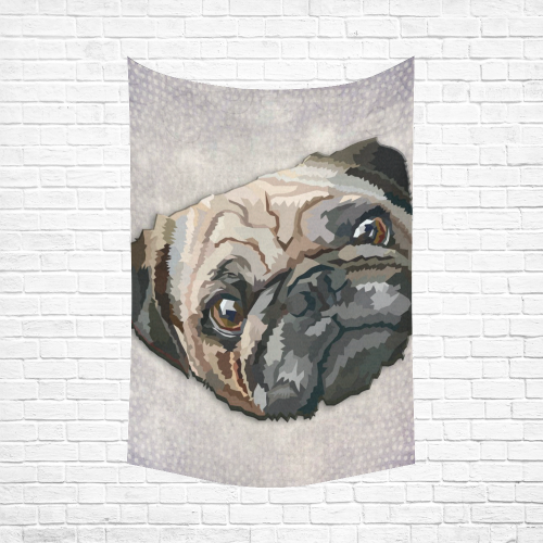 pug love Cotton Linen Wall Tapestry 60"x 90"