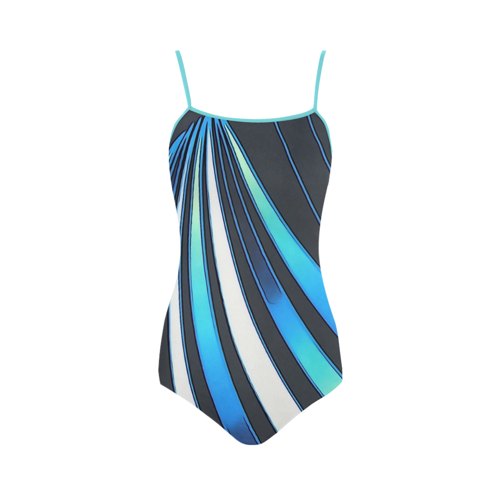 blue fan Strap Swimsuit ( Model S05) | ID: D556202