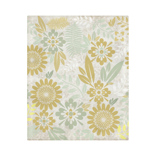 Flowers in Rustic Sage and Golden Yellow Duvet Cover 86"x70" ( All-over-print)