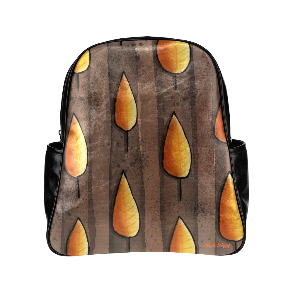 Golden Leaves. Inspired by the Magic Island of Gotland. Multi-Pockets Backpack (Model 1636)