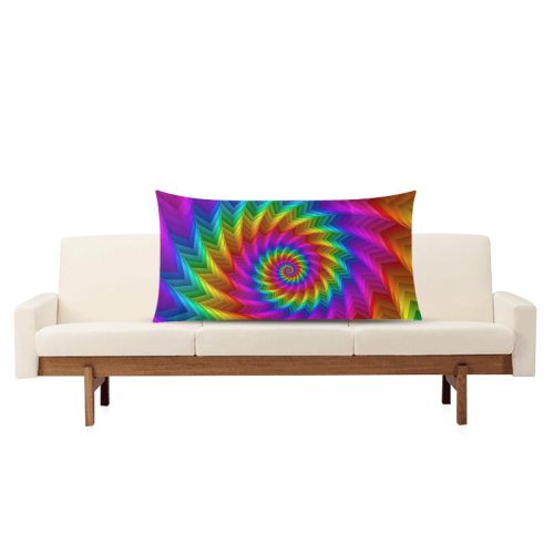 Psychedelic Rainbow Spiral Fractal Rectangle Pillow Case 20"x36"(Twin Sides)