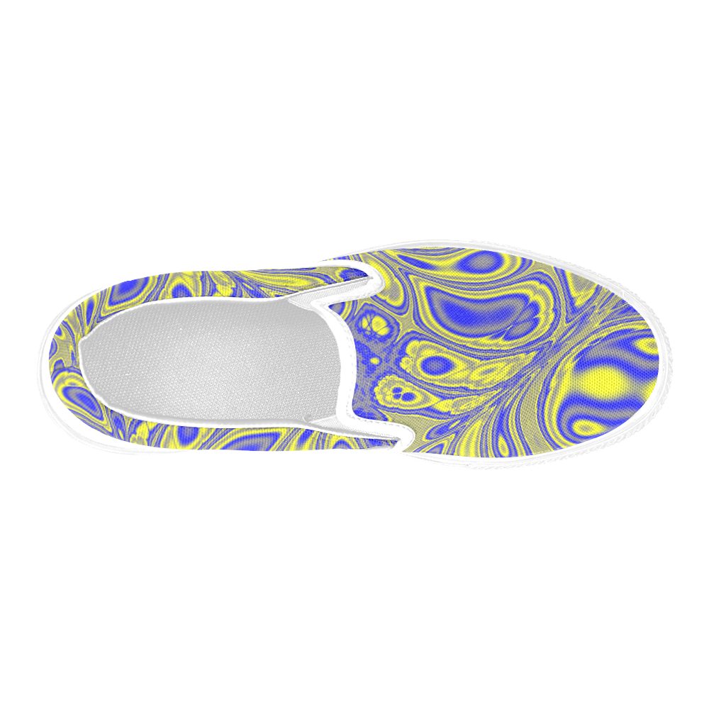 Paisley Party Fractal Abstract Men's Slip-on Canvas Shoes (Model 019)