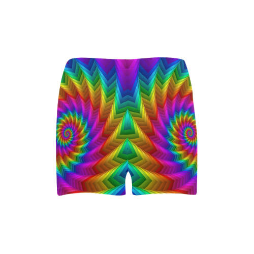 Psychedelic Rainbow Spiral Fractal Briseis Skinny Shorts (Model L04)