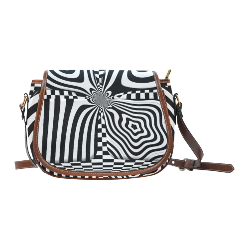 Op Art Black White Saddle Bag/Small (Model 1649) Full Customization