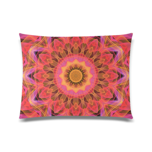 Abstract Peach Violet Mandala Ribbon Candy Lace Custom Zippered Pillow Case 20"x26"(Twin Sides)