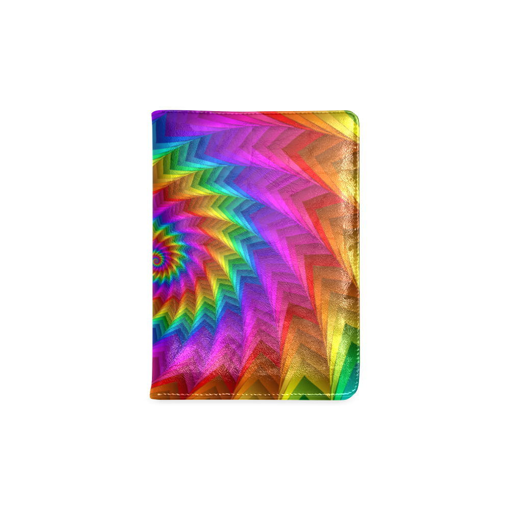 Psychedelic Rainbow Spiral Fractal Custom NoteBook A5