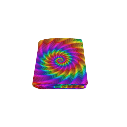 Psychedelic Rainbow Spiral Fractal Blanket 40"x50"