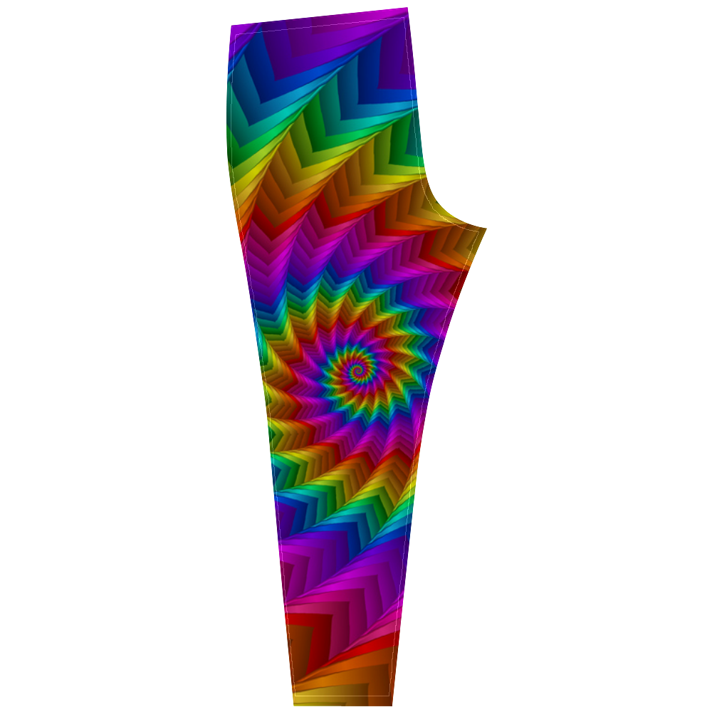Psychedelic Rainbow Spiral Fractal Cassandra Women's Leggings (Model L01)