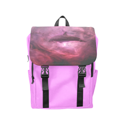 Dolphin in pink waters Casual Shoulders Backpack (Model 1623)