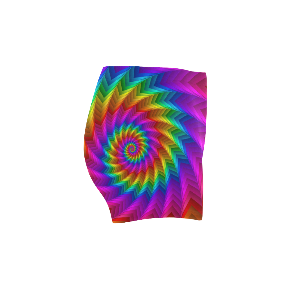 Psychedelic Rainbow Spiral Fractal Briseis Skinny Shorts (Model L04)