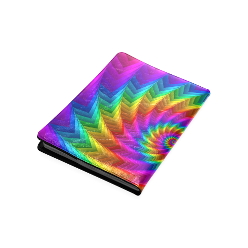 Psychedelic Rainbow Spiral Fractal Custom NoteBook B5