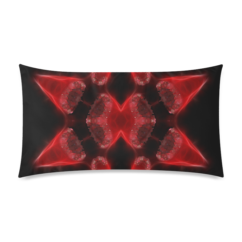Red Crystal Rectangle Pillow Case 20"x36"(Twin Sides)